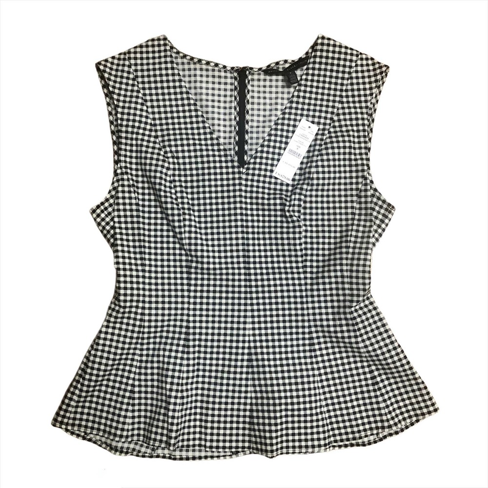 WHBM | NWT Gingham Peplum Shell